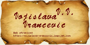 Vojislava Vrančević vizit kartica